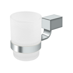 ZA Series Frosted Glass Tumbler Set by Deltana -  - Polished Chrome - New York Hardware