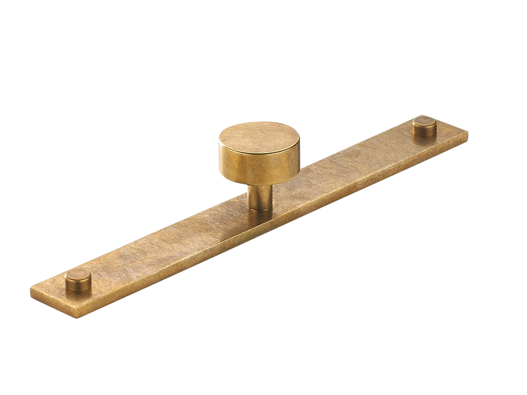 MIX Plain Cabinet Knob & Backplate by Armac Martin - 192mm - Satin Chrome Plate