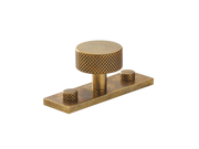 MIX Diamond Knurled Cabinet Knob & Backplate by Armac Martin - 54mm - Burnished Brass