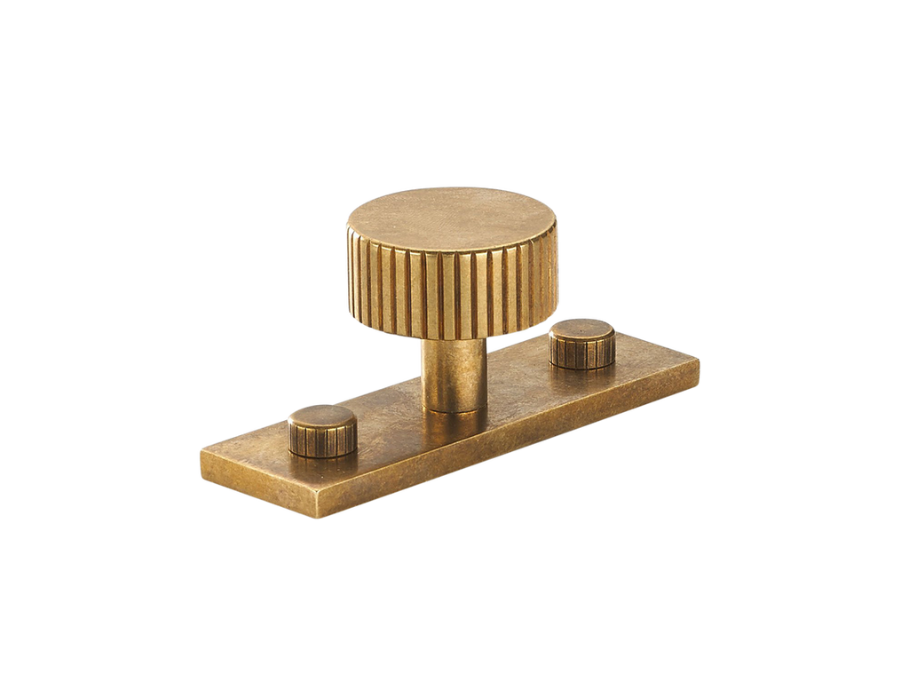 MIX Straight Knurled Cabinet Knob & Backplate by Armac Martin - 54mm - Satin Chrome Plate