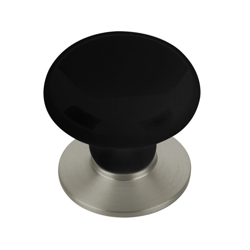 Ebony Porcelain Knob by Emtek Hardware - 1-3/8" - Pewter - New York Hardware