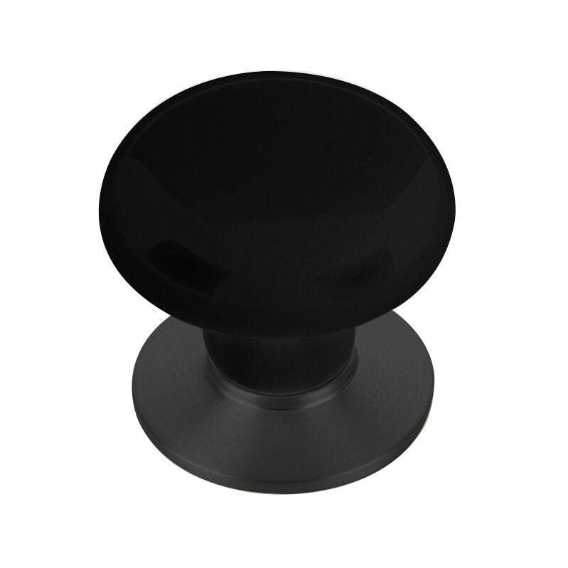 Ebony Porcelain Knob by Emtek Hardware - 1-3/8" - Flat Black - New York Hardware