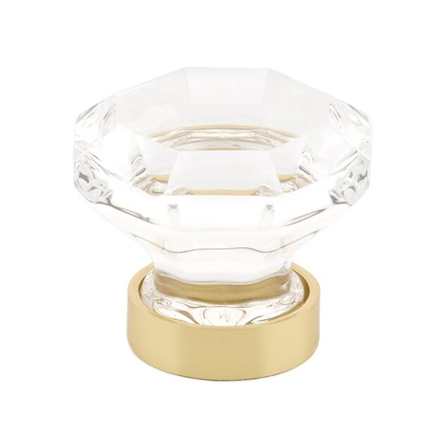 Old Town Clear Knob by Emtek Hardware - 1-1/4" - Satin Brass - New York Hardware