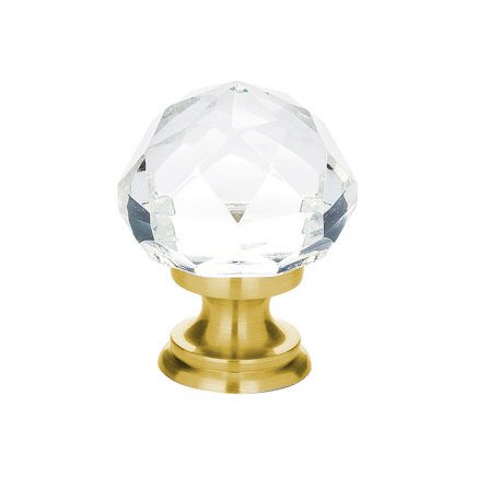 Diamond Knob by Emtek Hardware - 1-1/4" - Satin Brass - New York Hardware