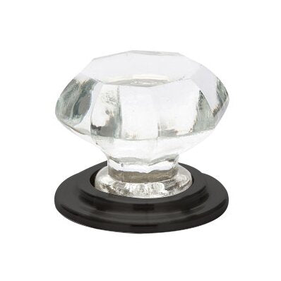 Old Town Clear Knob by Emtek Hardware - 1-3/4" - Flat Black - New York Hardware