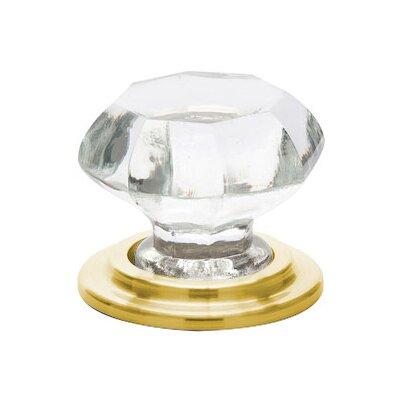 Old Town Clear Knob by Emtek Hardware - 1-3/4" - Satin Brass - New York Hardware