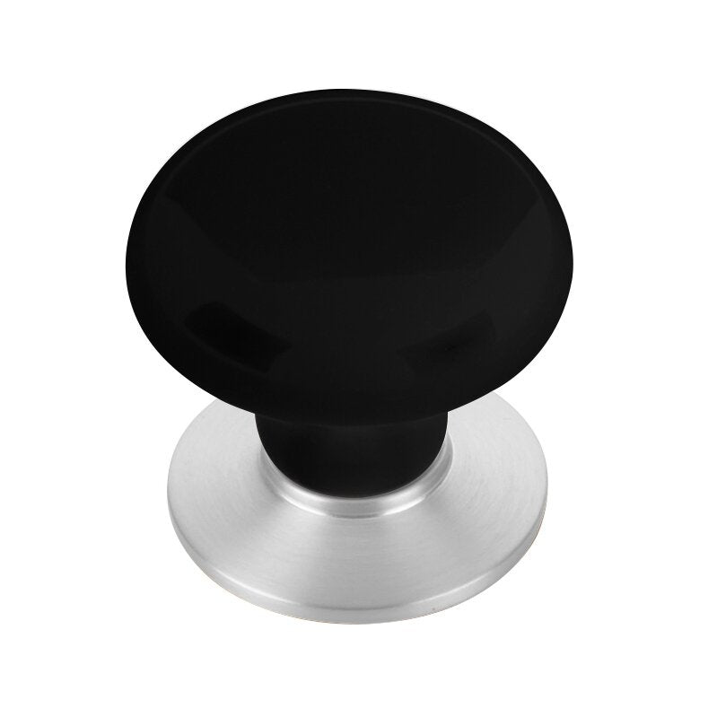 Ebony Porcelain Knob by Emtek Hardware - 1-3/4" - Polished Chrome - New York Hardware