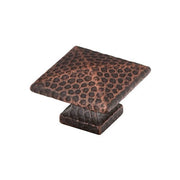 Square Dimpled Knob by Emtek Hardware - 1" - Oil Rubbed Bronze - New York Hardware