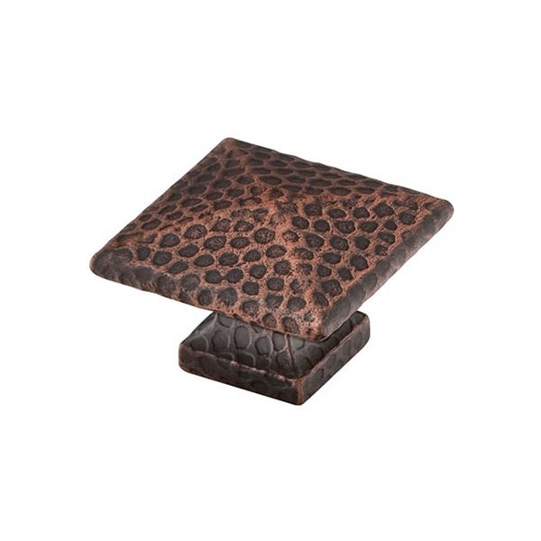 Square Dimpled Knob by Emtek Hardware - 1" - Oil Rubbed Bronze - New York Hardware