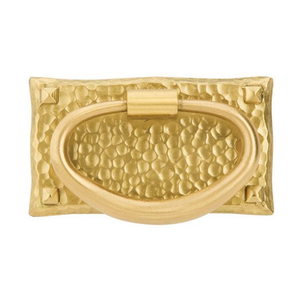Hammered Oval Pull by Emtek Hardware - 3" - Satin Brass - New York Hardware