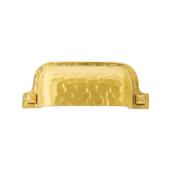 Hammered Bin Pull by Emtek Hardware - 3" - Satin Brass - New York Hardware
