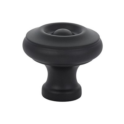 Waverly Knob by Emtek Hardware - 1-1/4" - Flat Black - New York Hardware