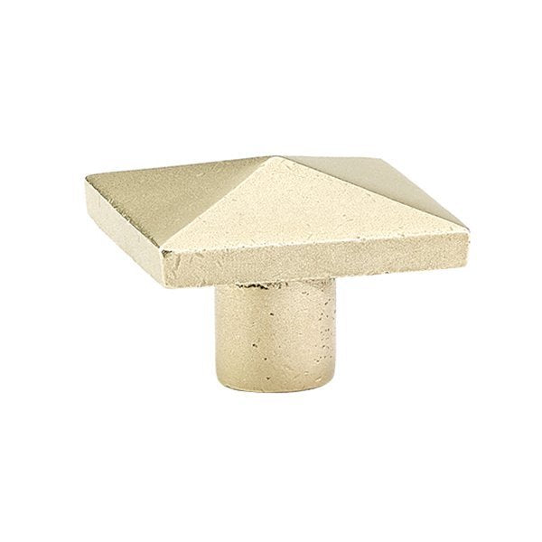 Square Knob by Emtek Hardware - 1-1/4" - Tumbled White Bronze - New York Hardware