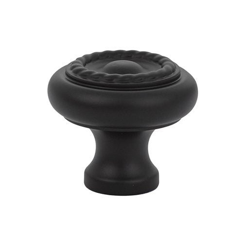 Rope Knob by Emtek Hardware - 1-3/4" - Flat Black - New York Hardware