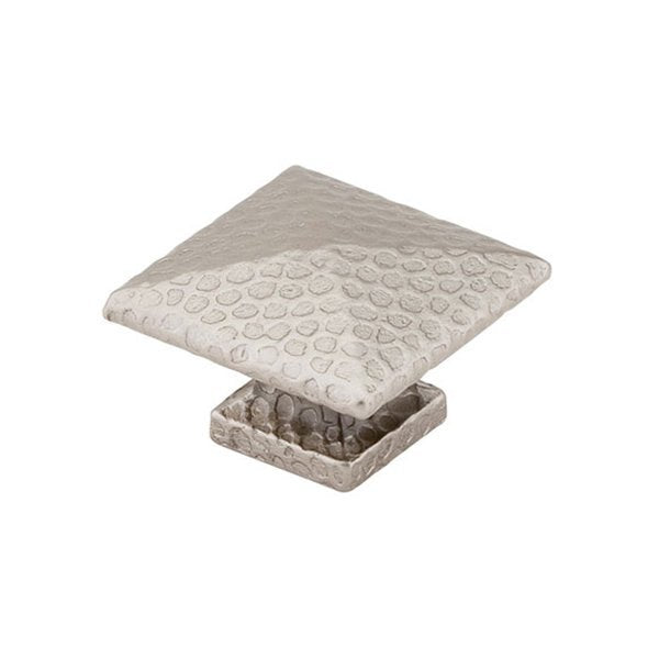 Square Dimpled Knob by Emtek Hardware - 1-3/4" - Satin Nickel - New York Hardware