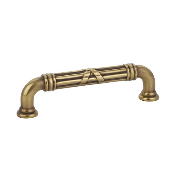 Ribbon & Reed Estate Pull by Emtek Hardware - 4" - French Antique Brass - New York Hardware