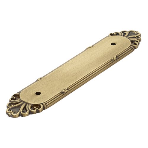 Ribbon & Reed Backplate for Pull by Emtek Hardware - 4" - French Antique Brass - New York Hardware