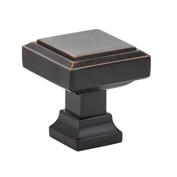 Geometric Square Knob by Emtek Hardware - 1-1/4" - Oil Rubbed Bronze - New York Hardware