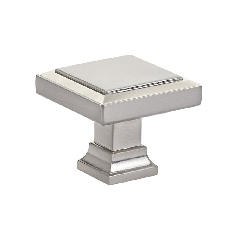 Geometric Square Knob by Emtek Hardware - 1-5/8" - Satin Nickel - New York Hardware