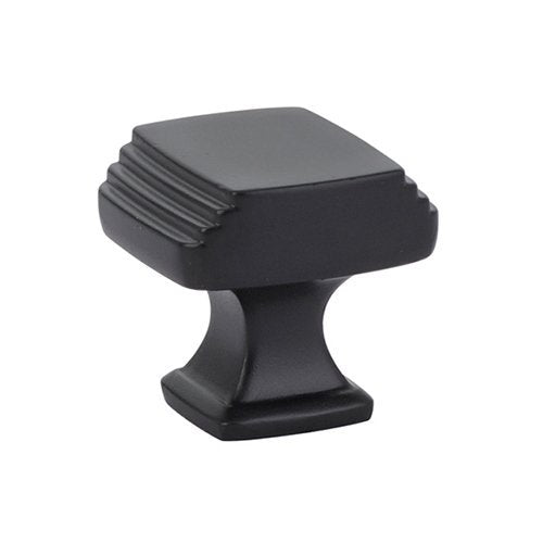 Art Deco Knob by Emtek Hardware - 1-1/4" - Flat Black - New York Hardware