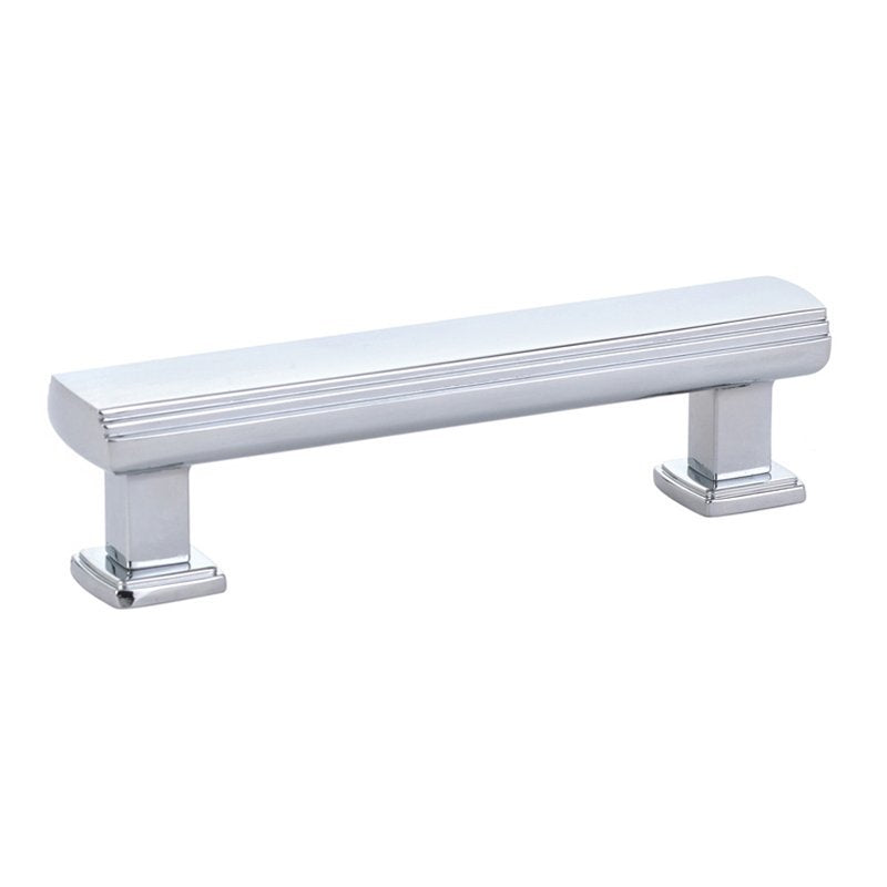 Art Deco Pull by Emtek Hardware - 3-1/2" - Polished Chrome - New York Hardware