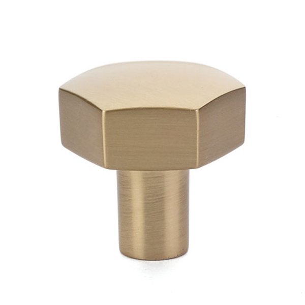 Mod Hex Knob by Emtek Hardware - 1-1/8" - Satin Brass - New York Hardware
