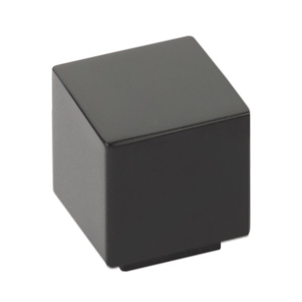 Allerton Square Knob by Emtek Hardware - 1-1/8" - Flat Black - New York Hardware