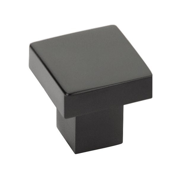Hunter Square Knob by Emtek Hardware - 1-5/8" - Flat Black - New York Hardware