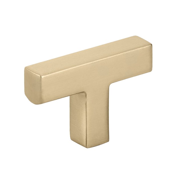 Warwick T Knob by Emtek Hardware - 2" - Satin Brass - New York Hardware