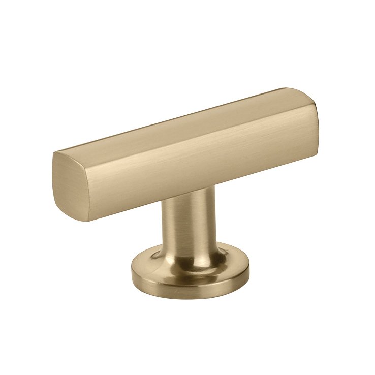 Freestone T Knob by Emtek Hardware - 2" - Satin Brass - New York Hardware