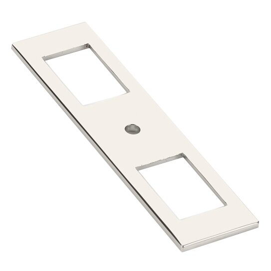 Long Backplate for Knob by Emtek Hardware - 4" - Polished Nickel - New York Hardware