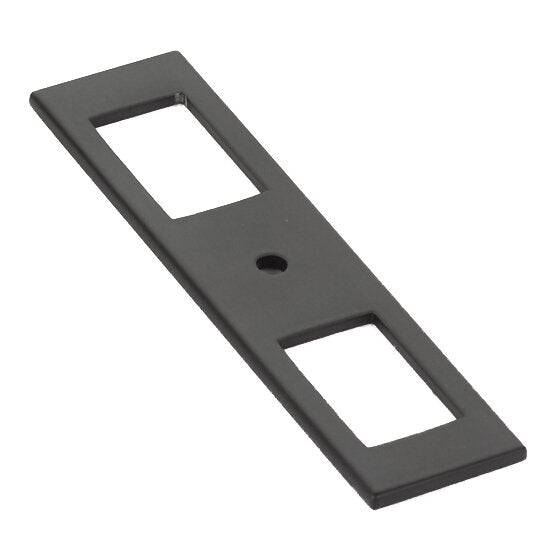 Long Backplate for Knob by Emtek Hardware - 4" - Flat Black - New York Hardware