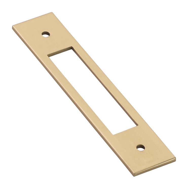 Backplate for Pull by Emtek Hardware - 4" - Satin Brass - New York Hardware