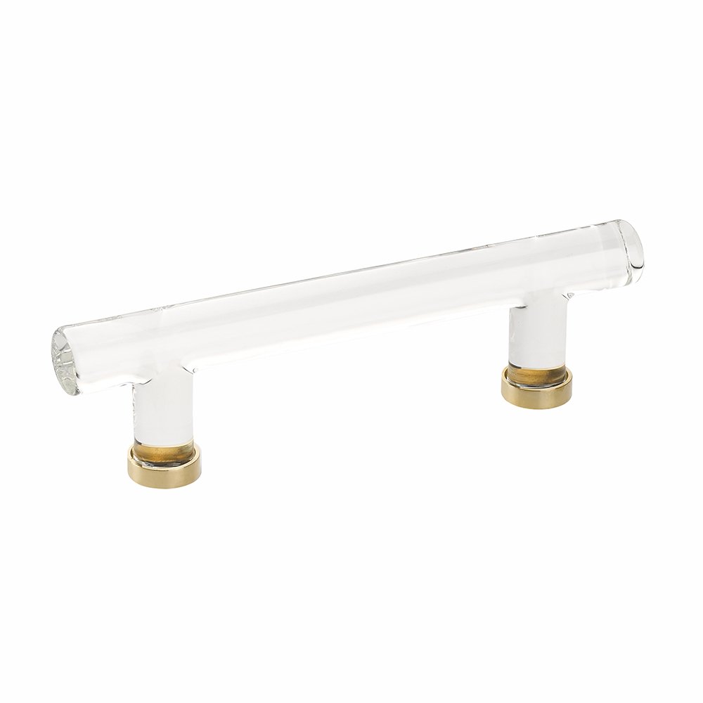 Crystal Bar Pull by Emtek Hardware - 4" - Polished Brass - New York Hardware