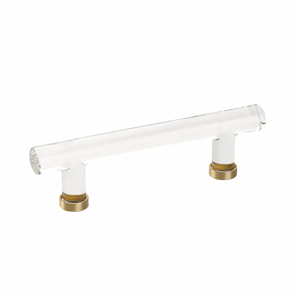 Crystal Bar Pull by Emtek Hardware - 4" - Satin Brass - New York Hardware