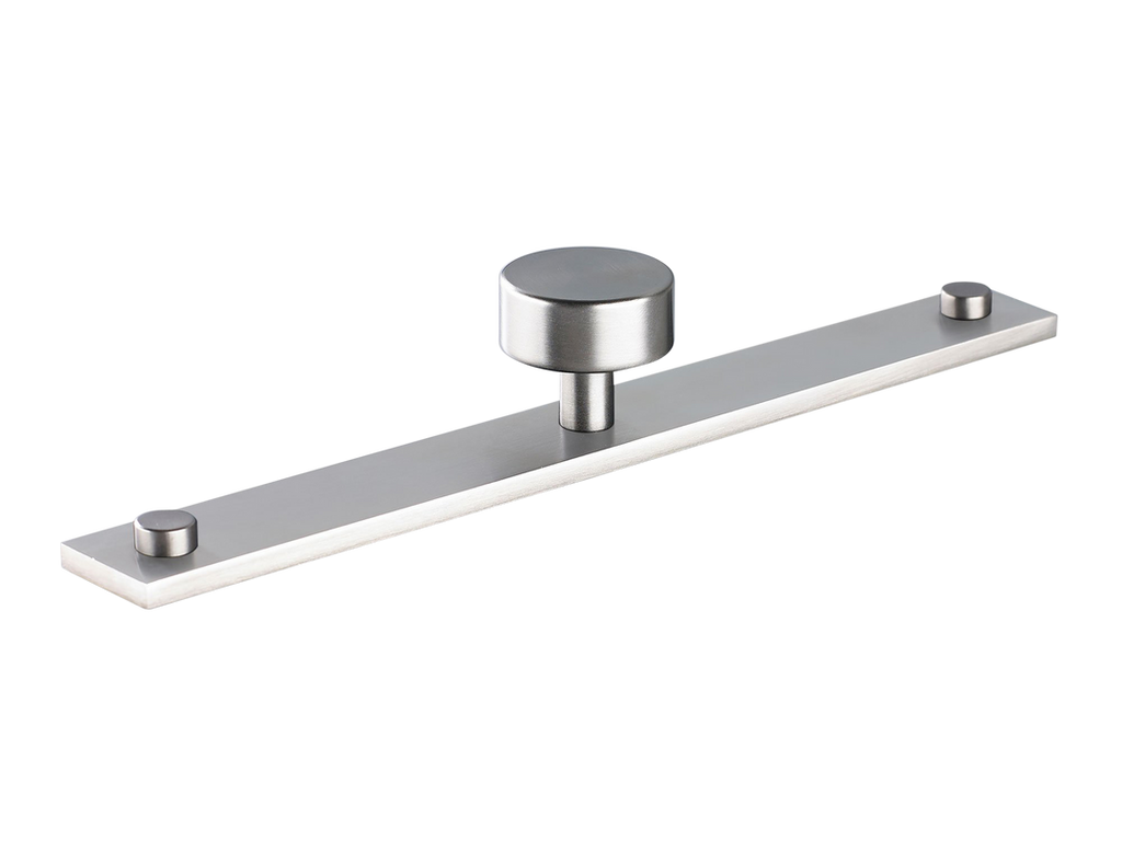 MIX Plain Cabinet Knob & Backplate by Armac Martin - 192mm - Satin Nickel Plate