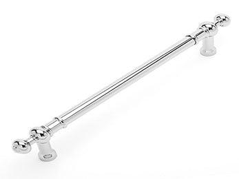 Plain Door Pull with Decorative Ends 14 3/4" (375mm) - Polished Nickel - New York Hardware Online