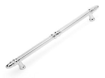 Lined Rod Door Pull with Petals @ End 15 1/2" (394mm) - Polished Nickel - New York Hardware Online
